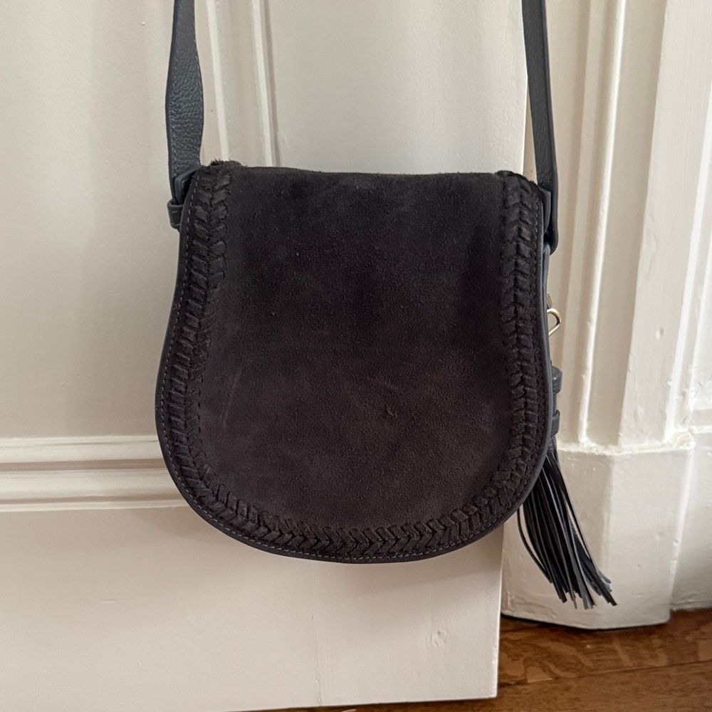 Mark & Graham Gray Suede Crossbody Bag
